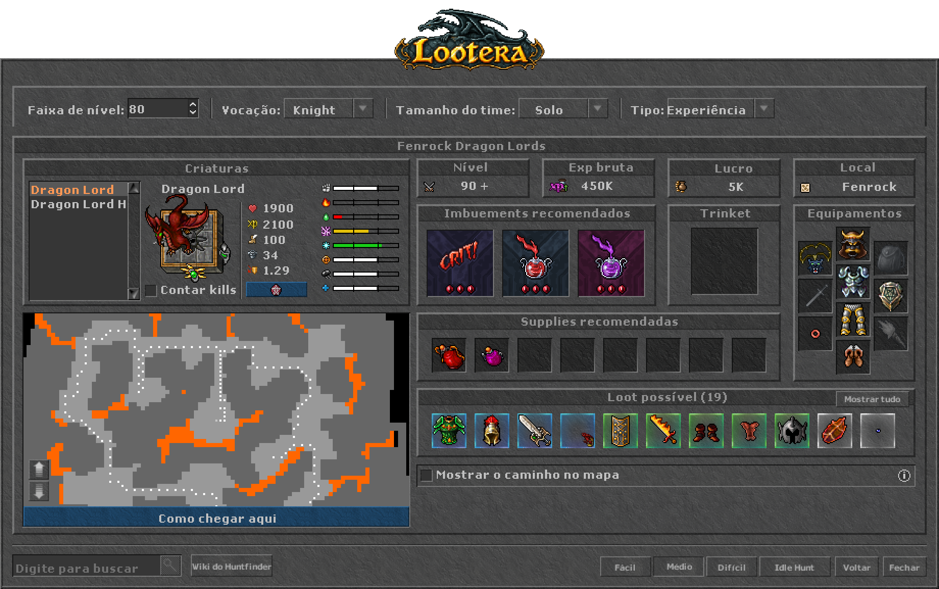 Hunt Finder: the Fenrock Dragon Lords page